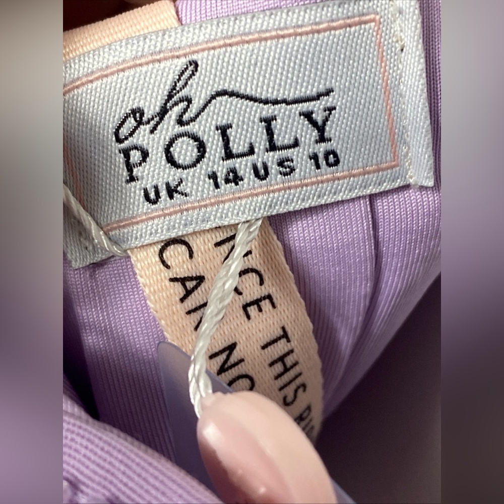 Oh Polly Venice Embellished Plunge Halter Neck Midaxi Dress in Lilac Size 10 - Picture 13 of 16